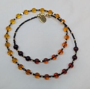 Dainty Amber Ombre Artisan Necklace - Handmade Minimalist Everyday - D101